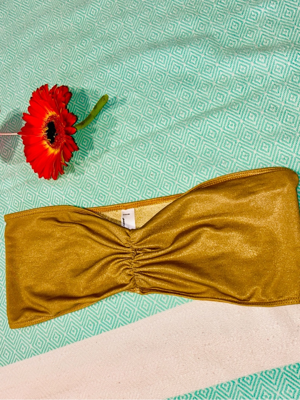 Vintage American Apparel Gold Bandeau Top